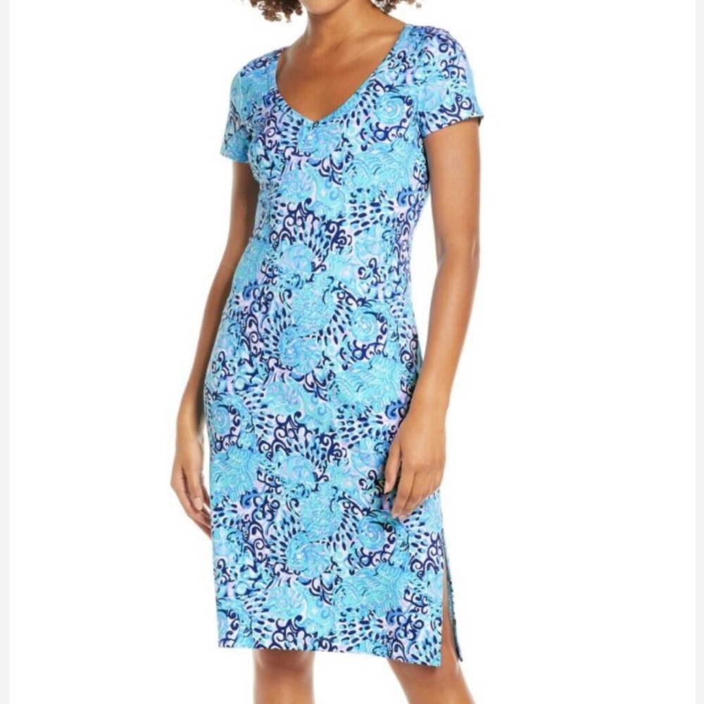 LILLY PULITZER Malin Midi Dress LIGHT AQUA SPRITZ size medium
